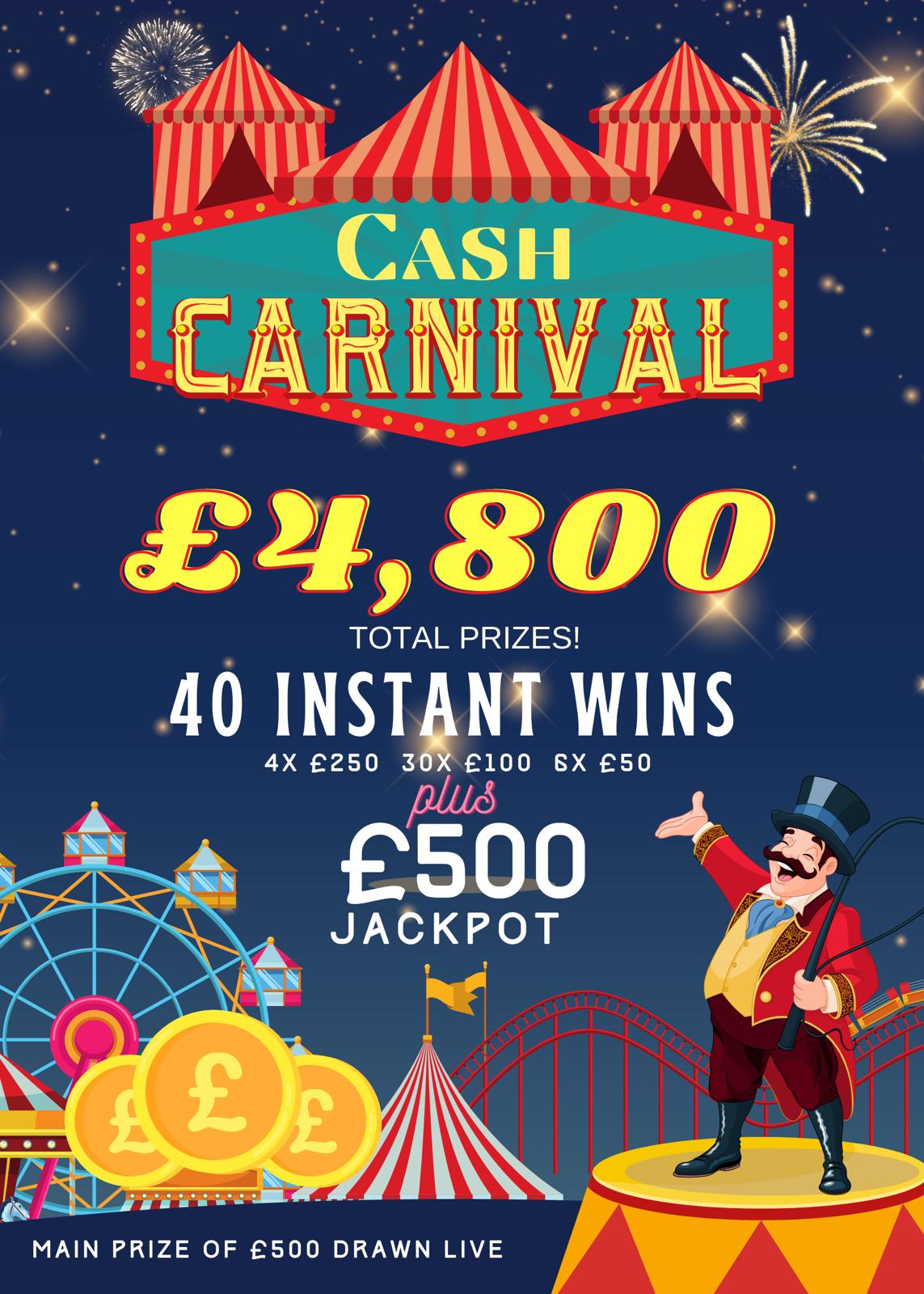 Won £4,800 Cash Carnival